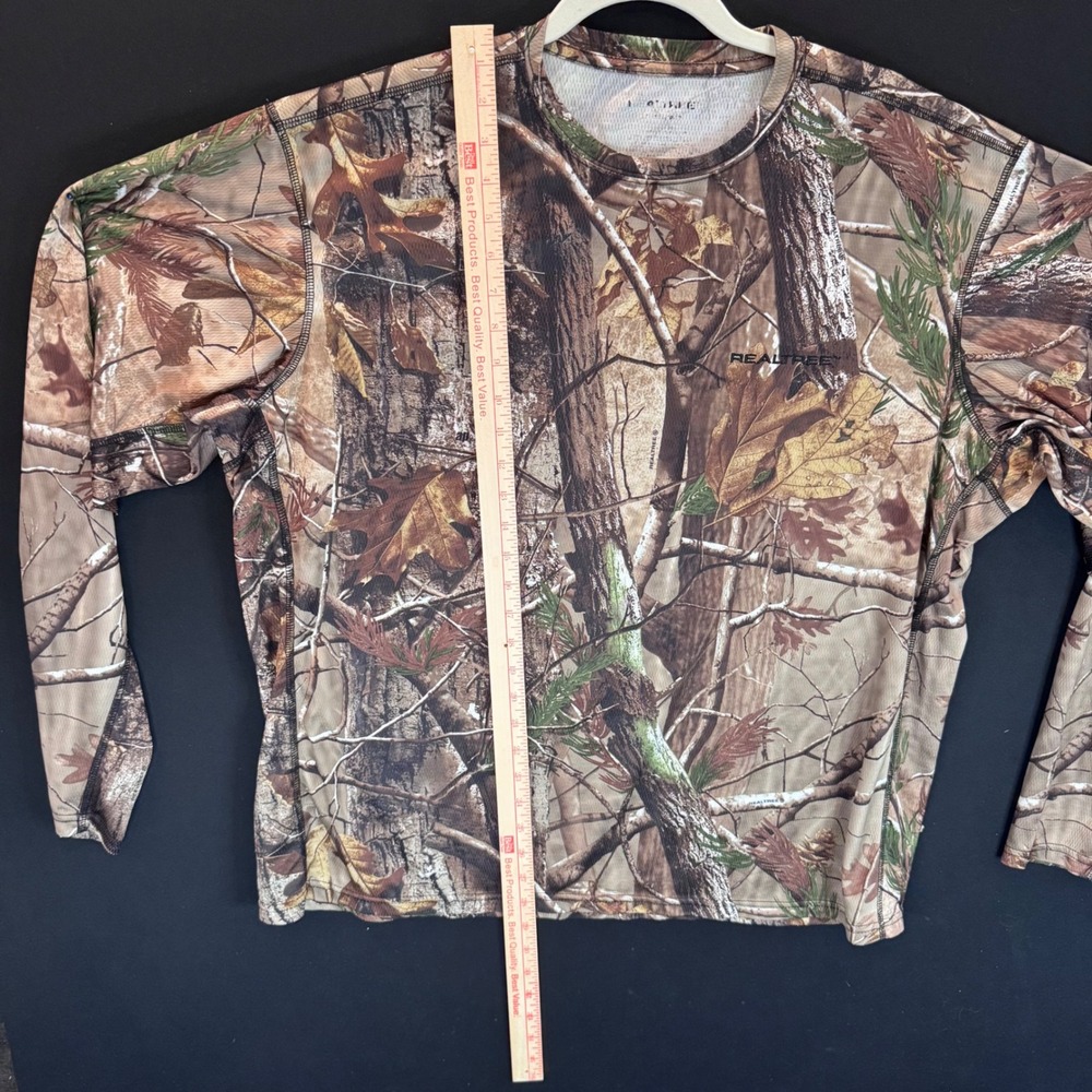 Realtree AP Camo Long Sleeve Performance Shirt Mens XL Camouflage Hunting Tee - Picture 6 of 9